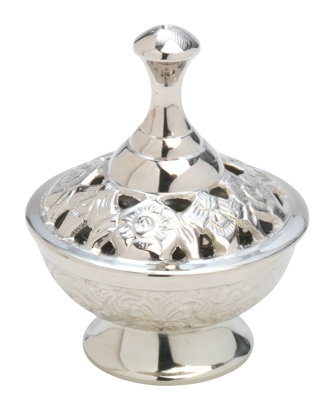 Brucia Incenso in Ottone Argentato Altezza 7 cm