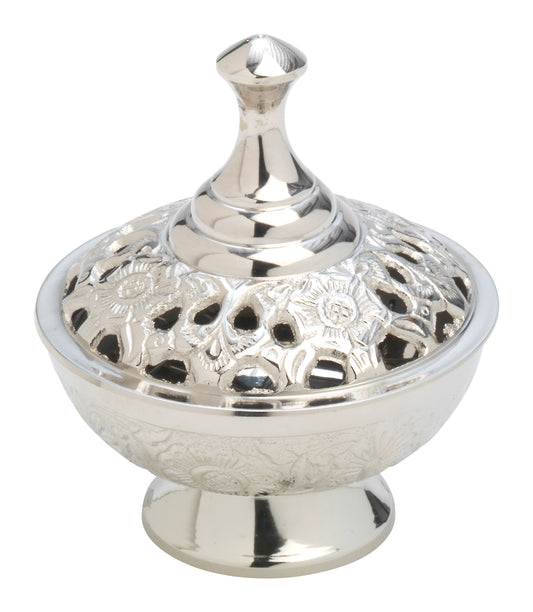 Brucia Incenso in Ottone Argentato Altezza 9 cm