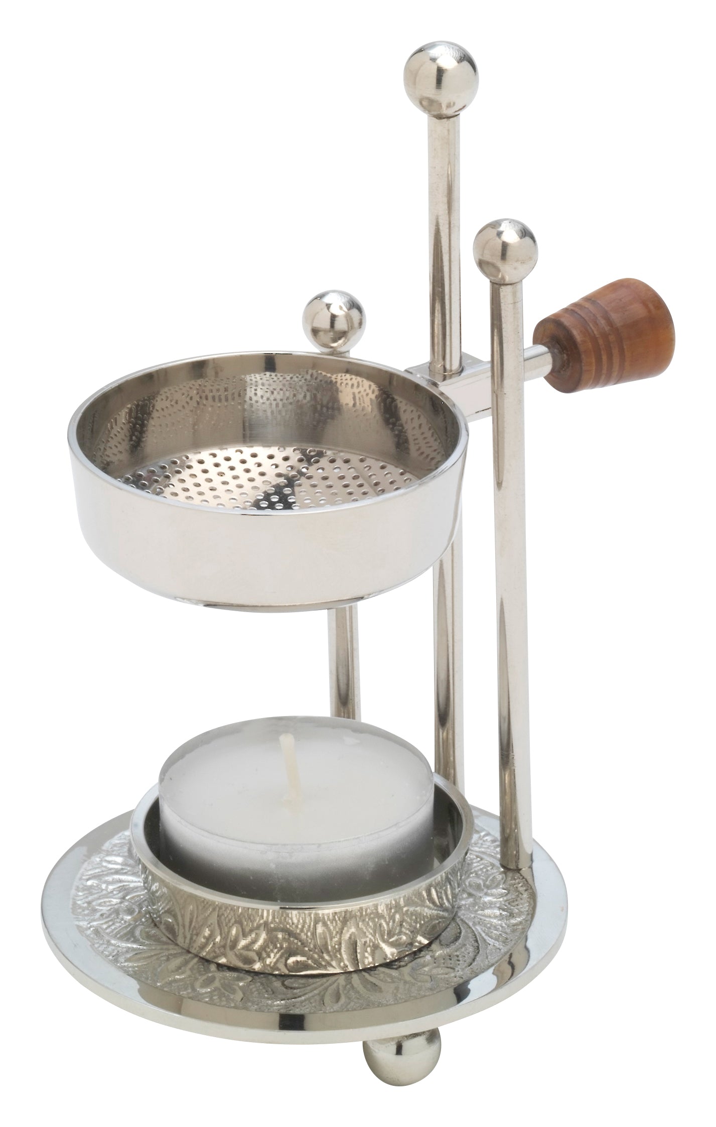 Brucia Incenso Argentato Regolabile Altezza 11 cm