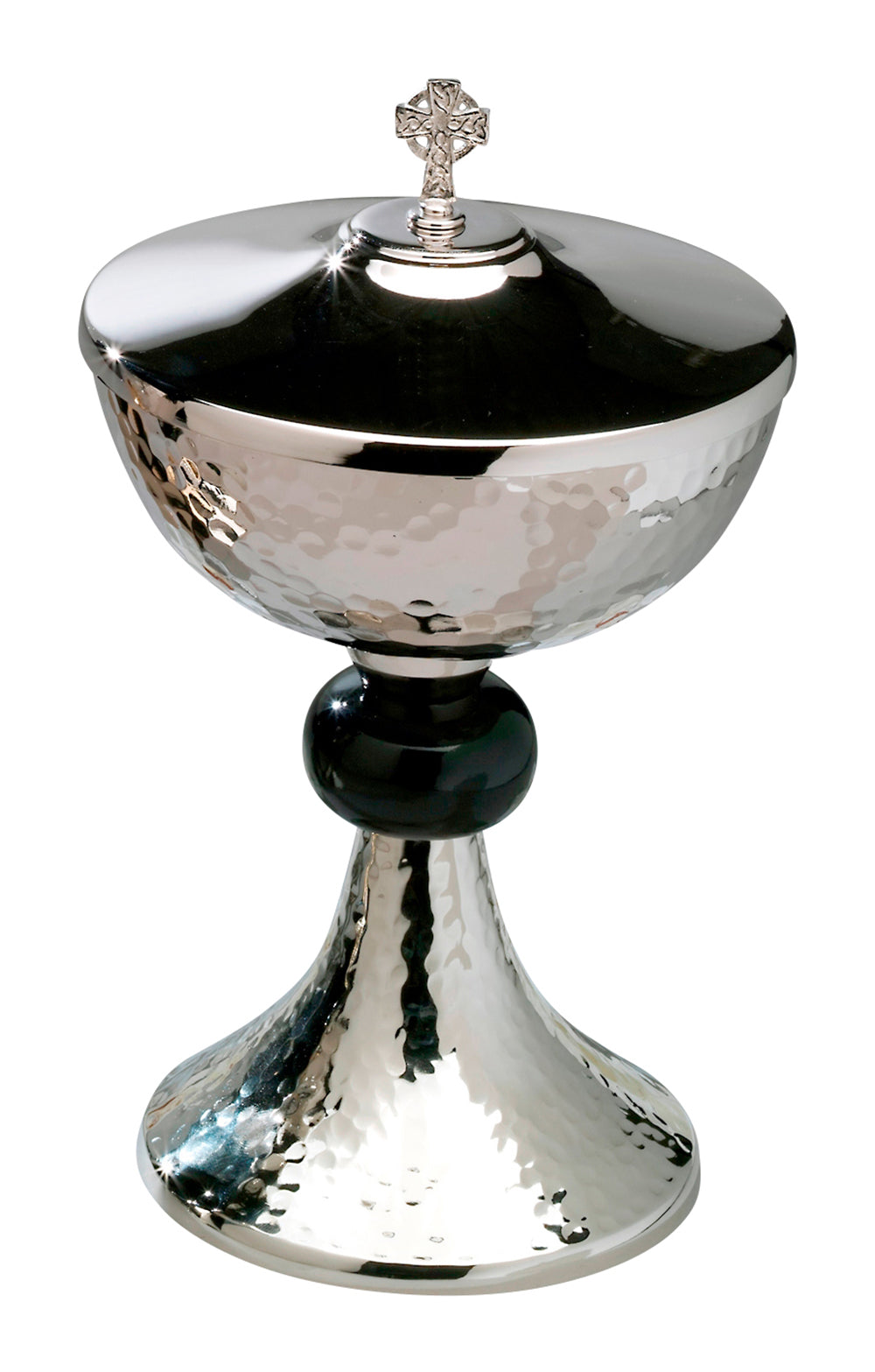 Pisside in Ottone Argentato Interno Dorato Altezza 24 cm