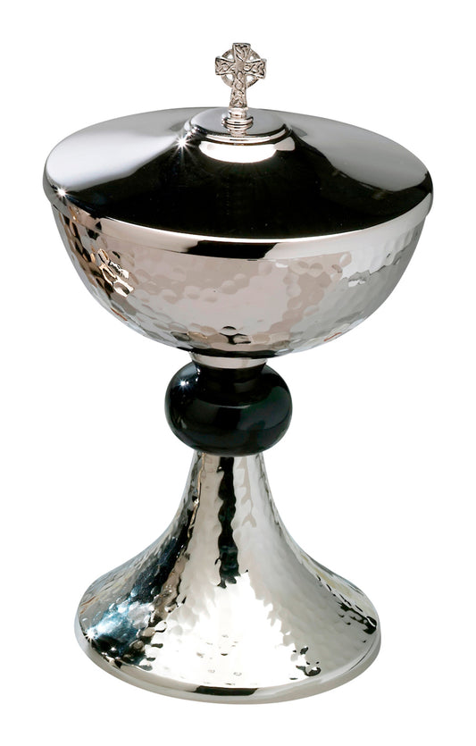 Pisside in Ottone Argentato Interno Dorato Altezza 24 cm