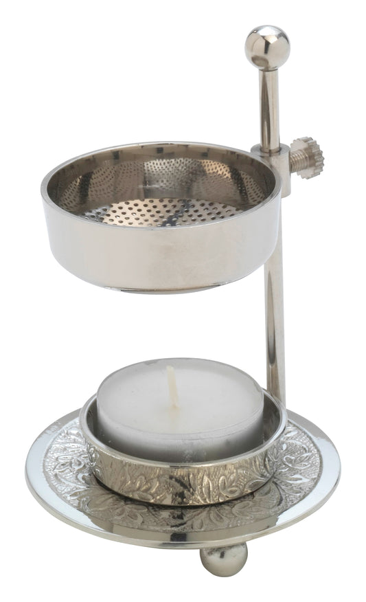 Brucia Incenso Argentato Regolabile Altezza 11 cm