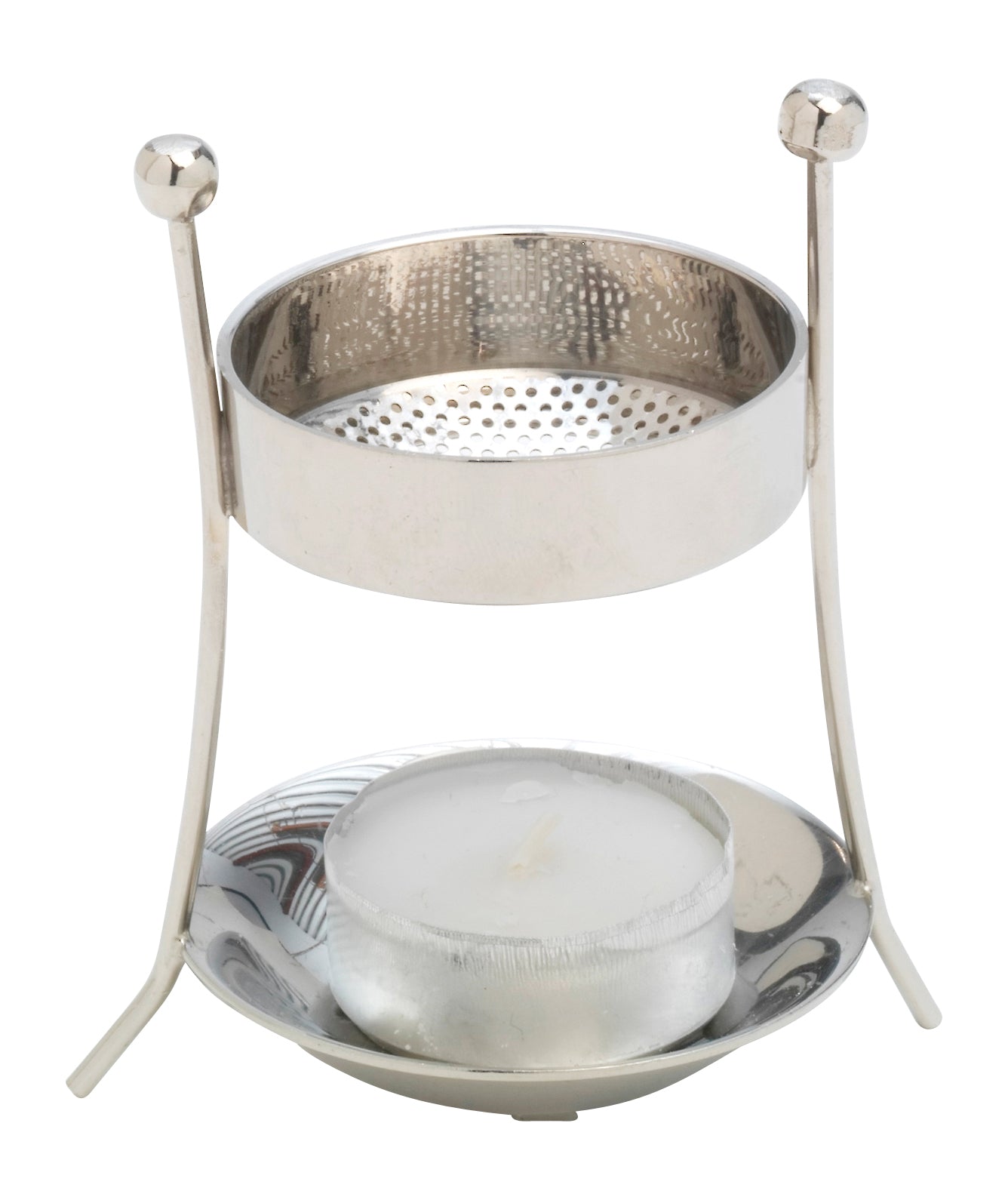 Brucia Incenso Argentato Altezza 8 cm
