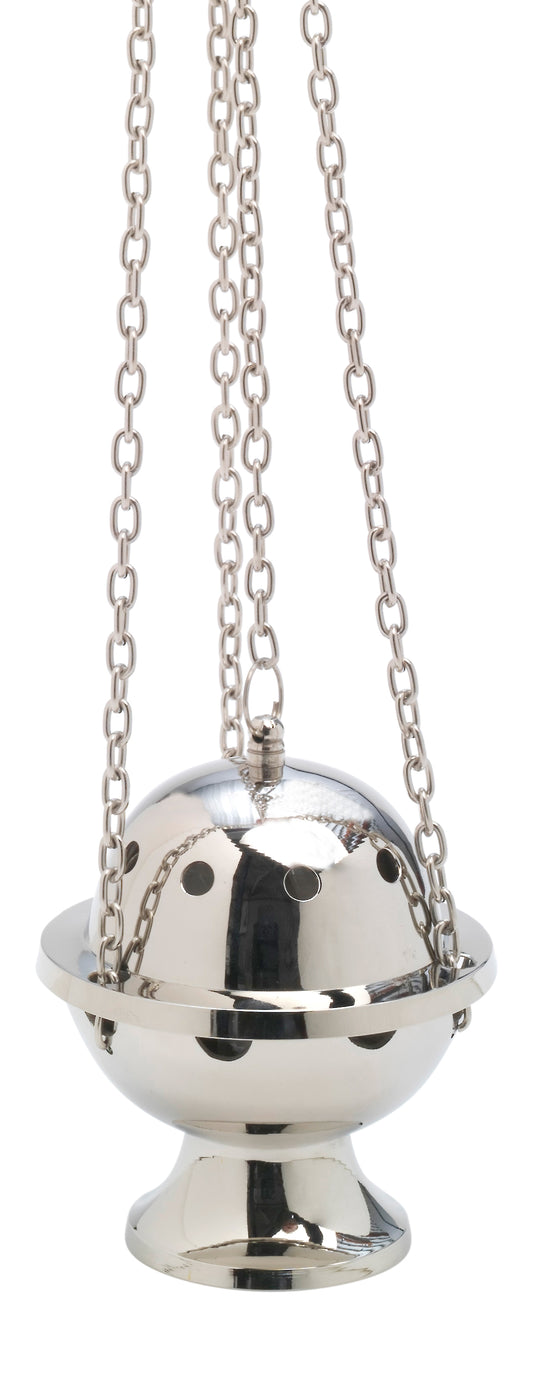 Turibolo in Ottone Argentato Lucido Altezza 11 cm