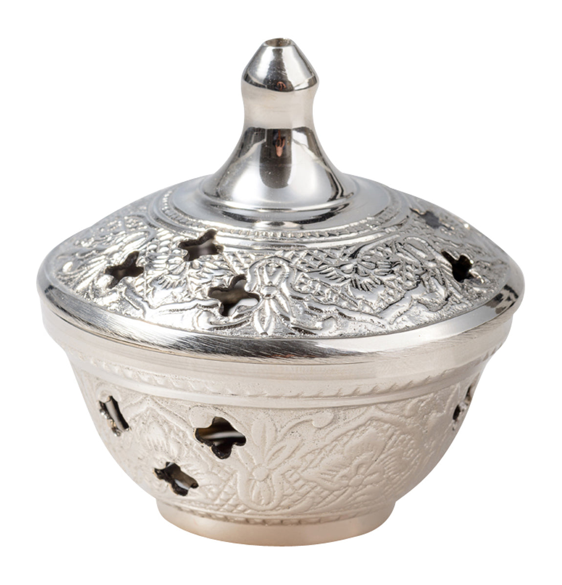 Brucia Incenso in Ottone Argentato Altezza 7 cm