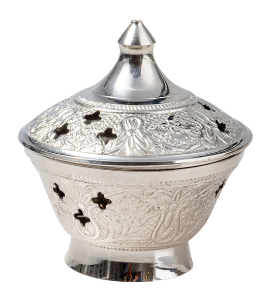 Brucia Incenso in Ottone Argentato Altezza 8 cm