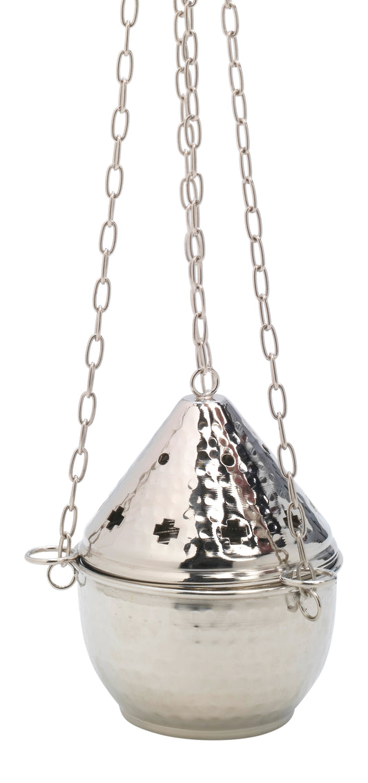 Turibolo in Ottone Argentato Lucido Altezza 14 cm