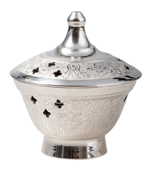 Brucia Incenso in Ottone Argentato Altezza 10 cm