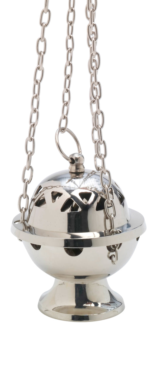 Turibolo in Ottone Argentato Lucido Altezza 11 cm