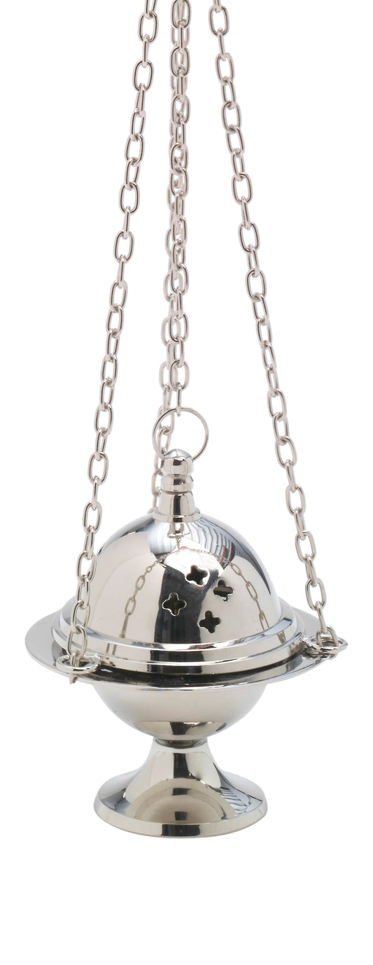 Turibolo in Ottone Argentato Lucido Altezza 11 cm