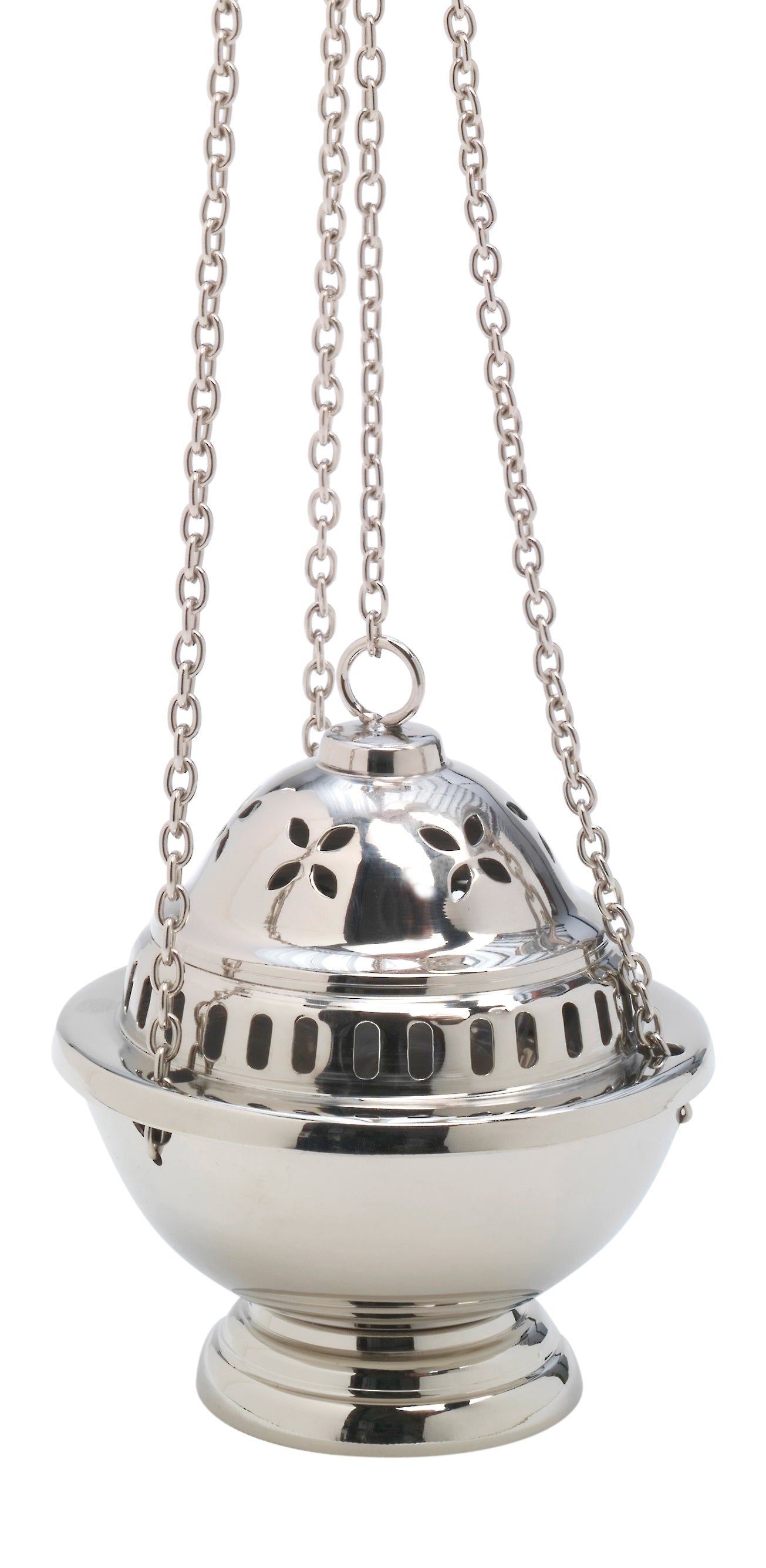 Turibolo in Ottone Argentato Lucido Altezza 14 cm