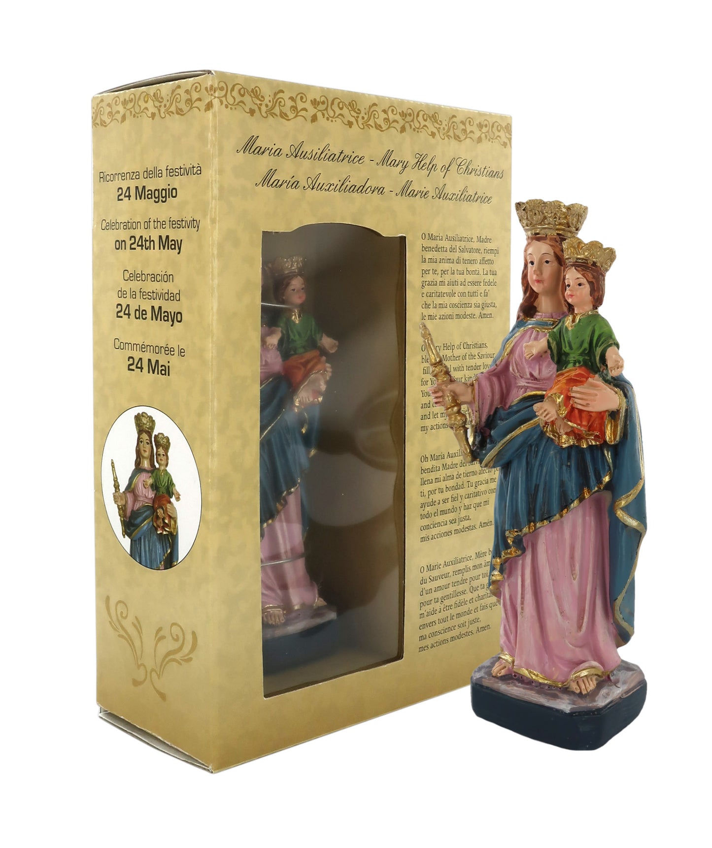 Statuetta in Confezione Regalo Madonna Ausiliatrice 12 Centimetri