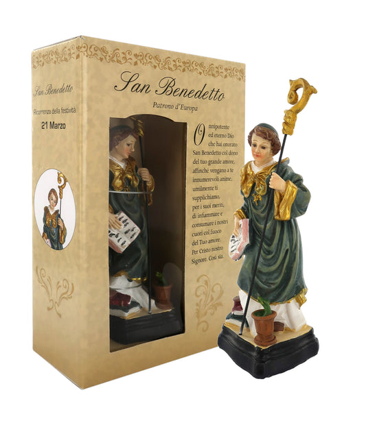 Statuetta in Confezione Regalo San Benedetto 12 Centimetri