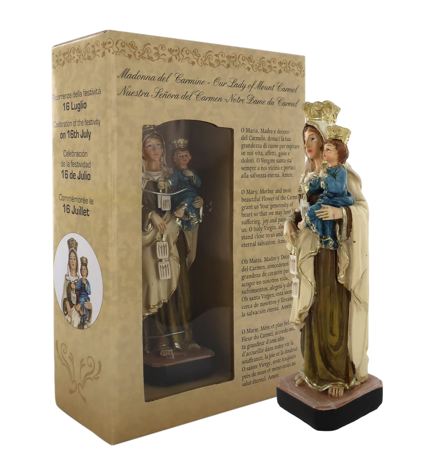 Statuetta in Confezione Regalo Madonna del Carmine 12 Centimetri