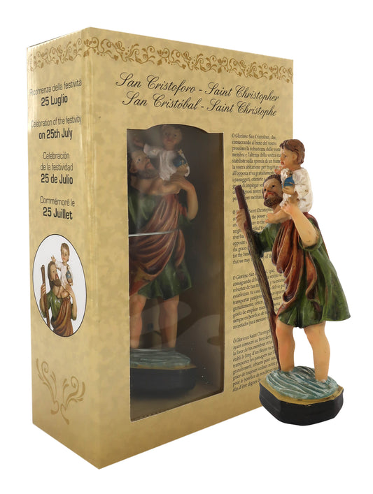 Statuetta in Confezione Regalo San Cristoforo 12 Centimetri