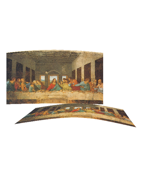 Quadro Tavola in Legno Curvo Concava Ultima Cena 100x50 cm