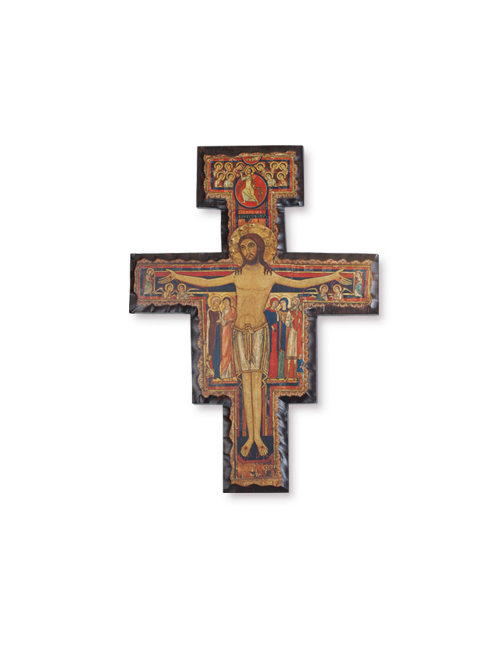 Croce San Damiano in Legno Massello 100x72 cm