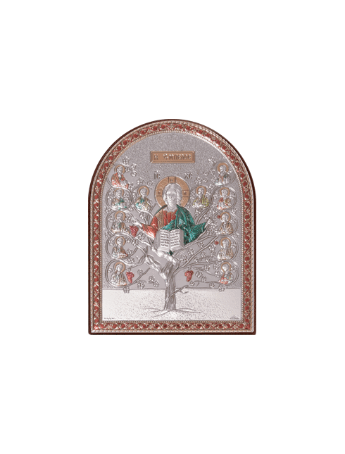 Quadro in Legno Albero di Jesse con Placca in Argento Bilaminato
