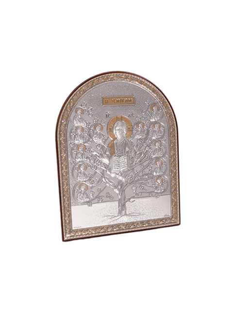Quadro in Legno Albero di Jesse con Placca in Argento Bilaminato