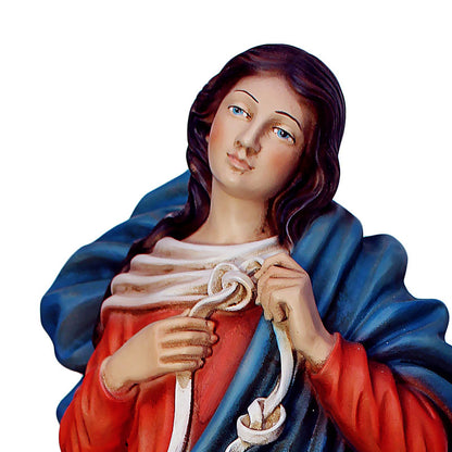 Statua Madonna Maria che Scioglie i Nodi 30 cm in Resina Piena