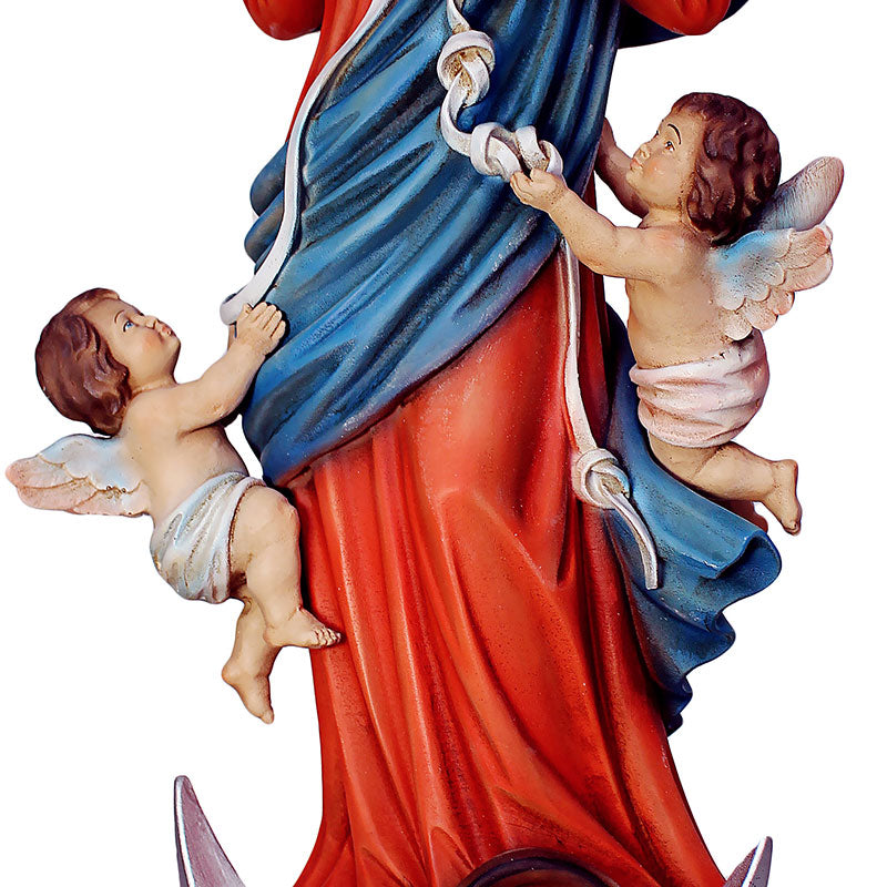 Statua Madonna Maria che Scioglie i Nodi 30 cm in Resina Piena