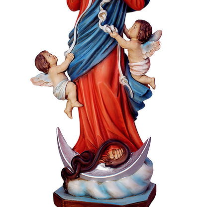 Statua Madonna Maria che Scioglie i Nodi 30 cm in Resina Piena