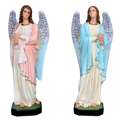 Statue Angeli Porta Candelabri Coppia 110 cm in Resina