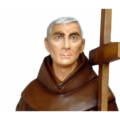 Statua Padre Ludovico da Casoria con Croce 185 cm in Vetroresina