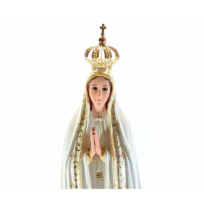 Statua Madonna di Fatima 77 cm in PVC con Occhi di Vetro