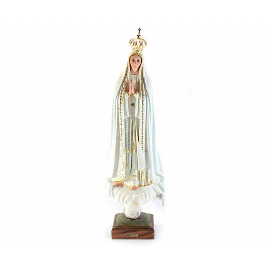 Statua Madonna di Fatima 77 cm in PVC con Occhi di Vetro