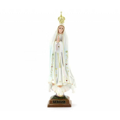 Statua Madonna di Fatima 27 cm in PVC con Occhi di Vetro