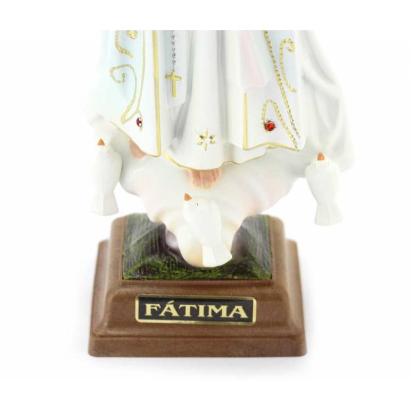 Statua Madonna di Fatima 27 cm in PVC con Occhi di Vetro