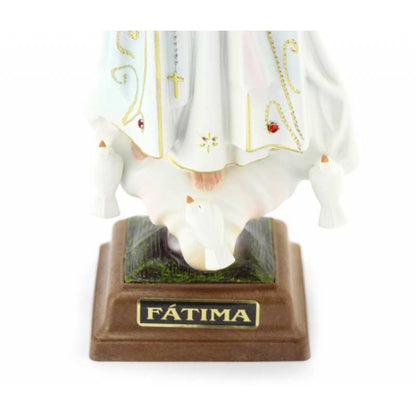Statua Madonna di Fatima 27 cm in PVC con Occhi di Vetro