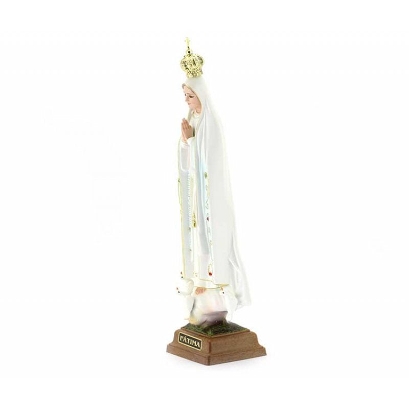 Statua Madonna di Fatima 27 cm in PVC con Occhi di Vetro