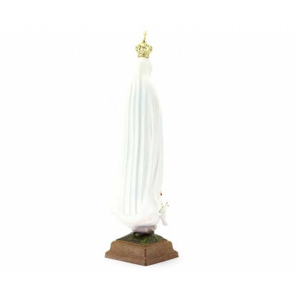 Statua Madonna di Fatima 27 cm in PVC con Occhi di Vetro