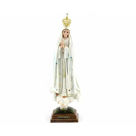 Statua Madonna di Fatima 35 cm in PVC con Occhi di Vetro