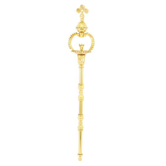 Scettro in Ottone con Strass 50 cm Finitura Dorata