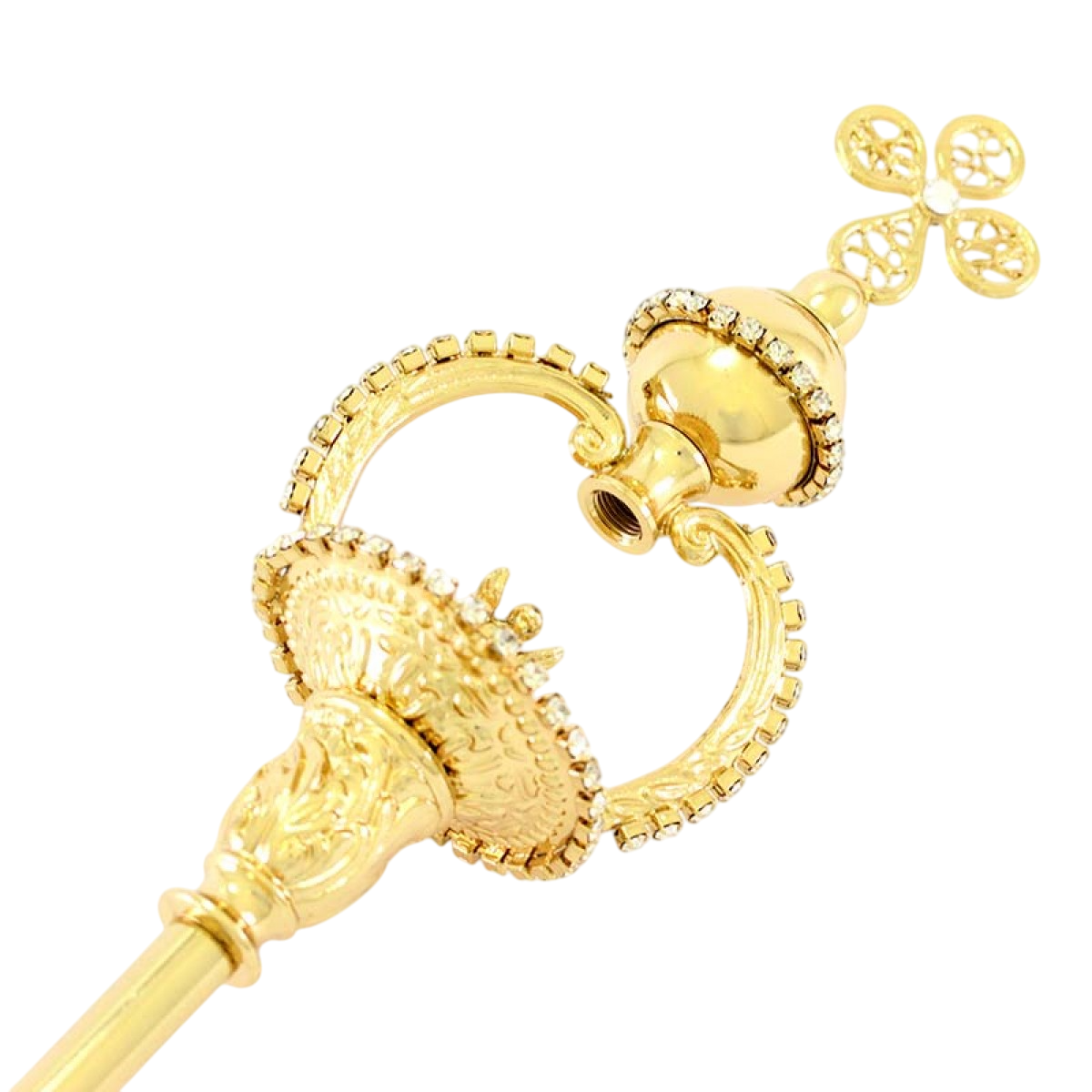 Scettro in Ottone con Strass 50 cm Finitura Dorata