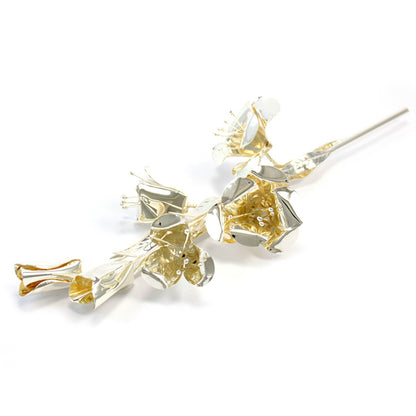 Giglio in Ottone con Foglie e Fiori 30 cm Finitura Dorata