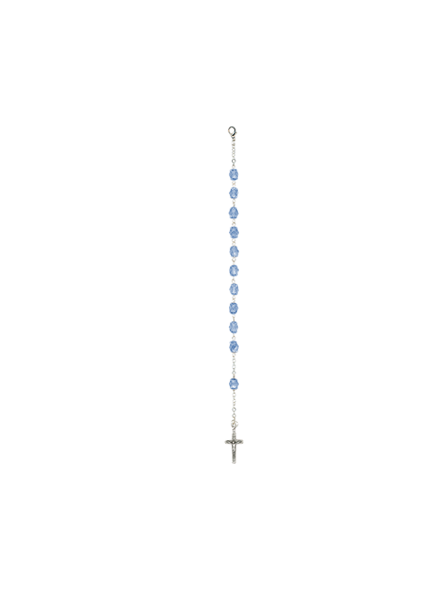 Bracciale in Cristallo con Coppiglie Argentate e Grani 7 Millimetri