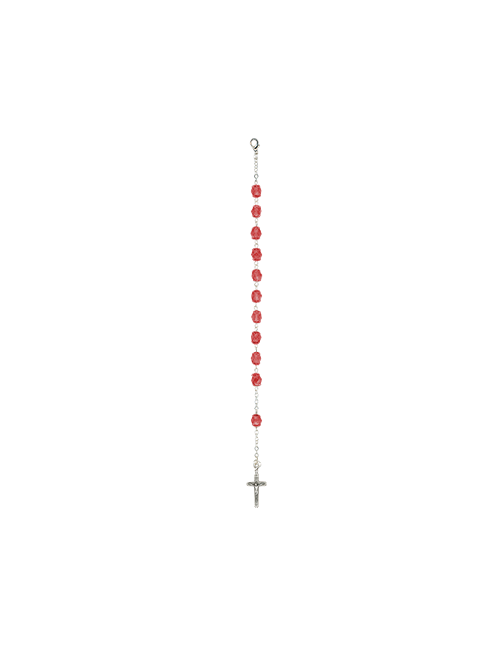 Bracciale in Cristallo con Coppiglie Argentate e Grani 7 Millimetri