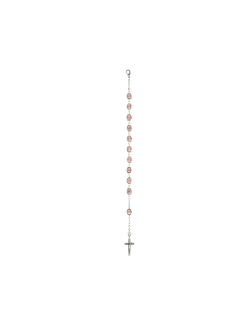 Bracciale in Cristallo con Coppiglie Argentate e Grani 7 Millimetri
