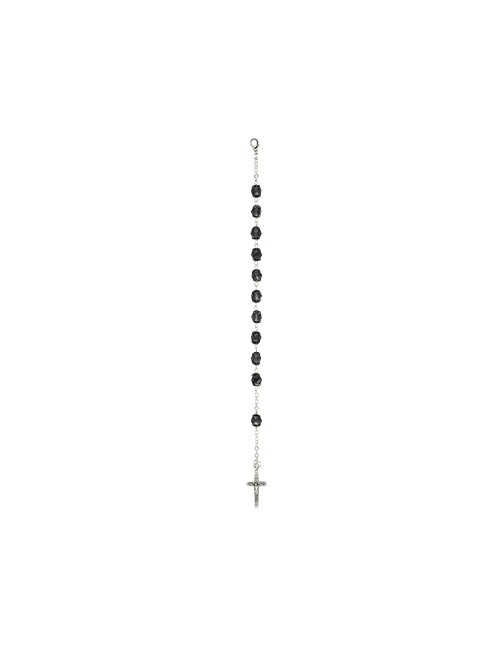 Bracciale in Cristallo con Coppiglie Argentate e Grani 7 Millimetri
