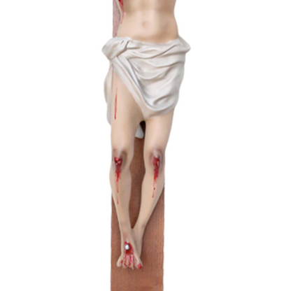 Crocifisso Croce in Legno 180 x 105 con Cristo 80 cm da Appendere in Resina