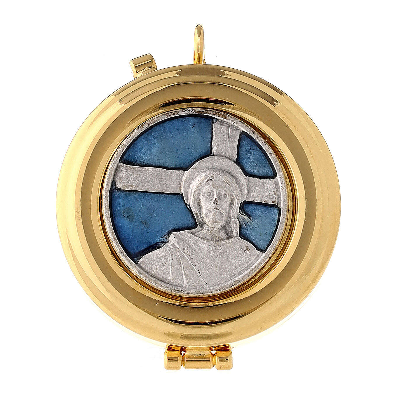 Teca Eucaristica Portaostie Mignon Smaltata Diametro 4 Centimetri Ecce Homo