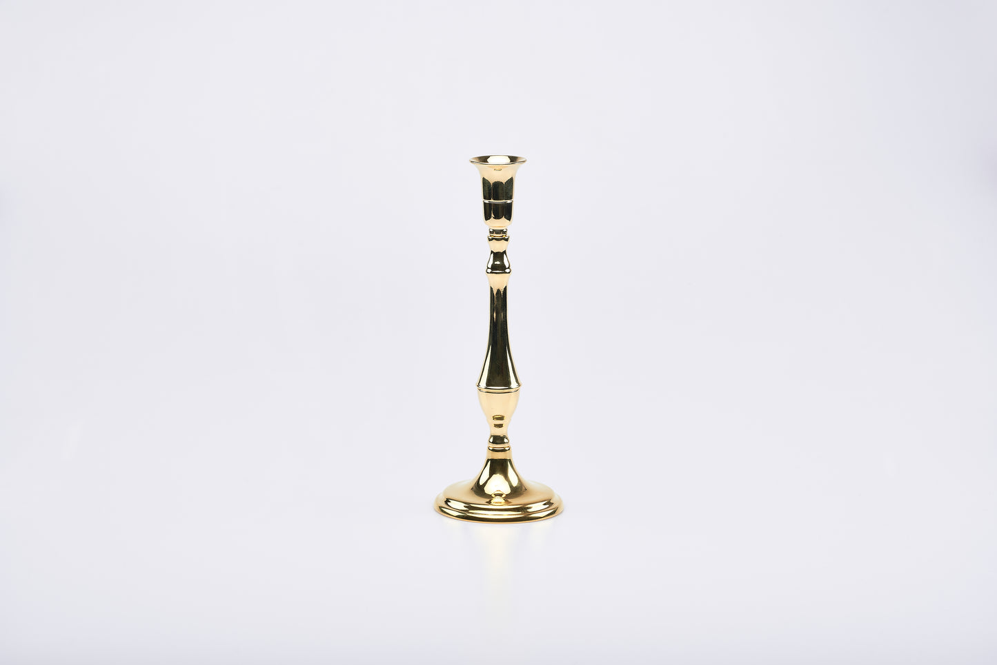 Candeliere Bugia in Ottone Lucido Altezza 25 Centimetri