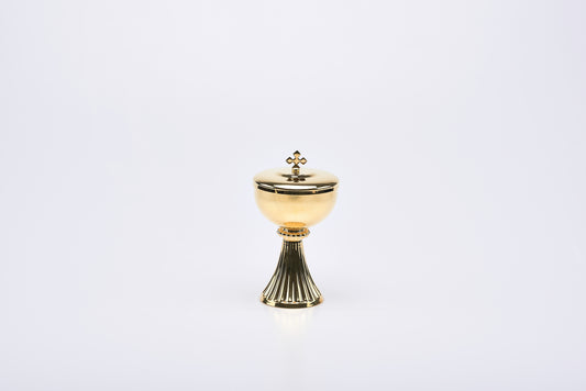 Pisside in Ottone Interamente Dorata Altezza 15,5 Centimetri