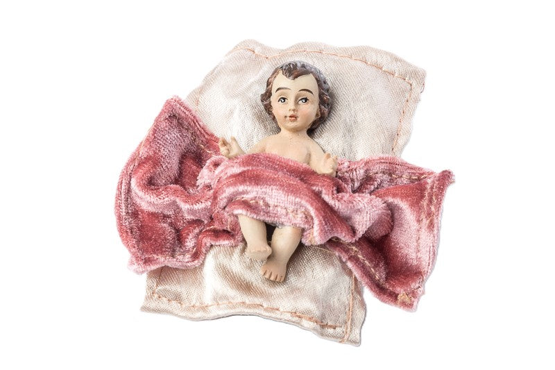 Set Statue Natività Presepe Completo 8 Pezzi in Resina Vestita in Stoffa 16 cm