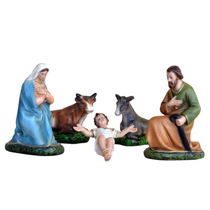 Presepe Natività 5 Pezzi 20 cm in Resina Piena
