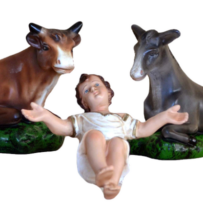 Presepe Natività 5 Pezzi 20 cm in Resina Piena